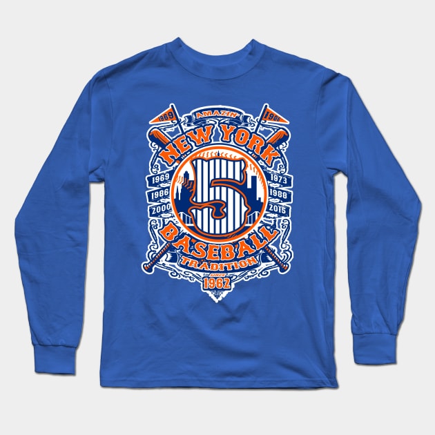 New York Mets David Wright #5 Long Sleeve T-Shirt by ATOMIC PASSION